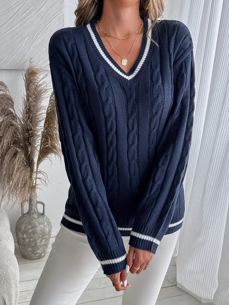 Amélie Laurent | Cable Knit Sweater For Women