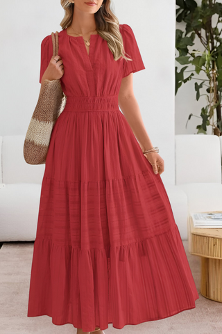 Chloe Evans | Tiered Flutter-Sleeve Maxi Dress For Women