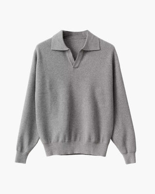 Lorenzo Virelli | Textured Knit Polo Sweater with Refined Minimalism For Men