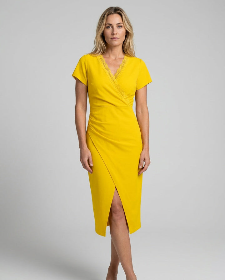 Elise Calloway | Wrap Midi Dress Navy For Women