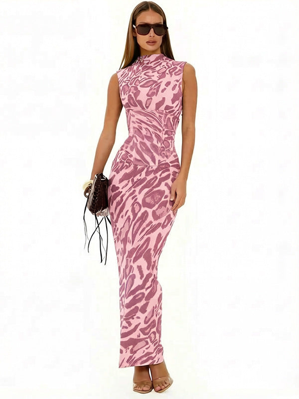 Tara Hughes | Leopard Print Bodycon Maxi Dress For Women