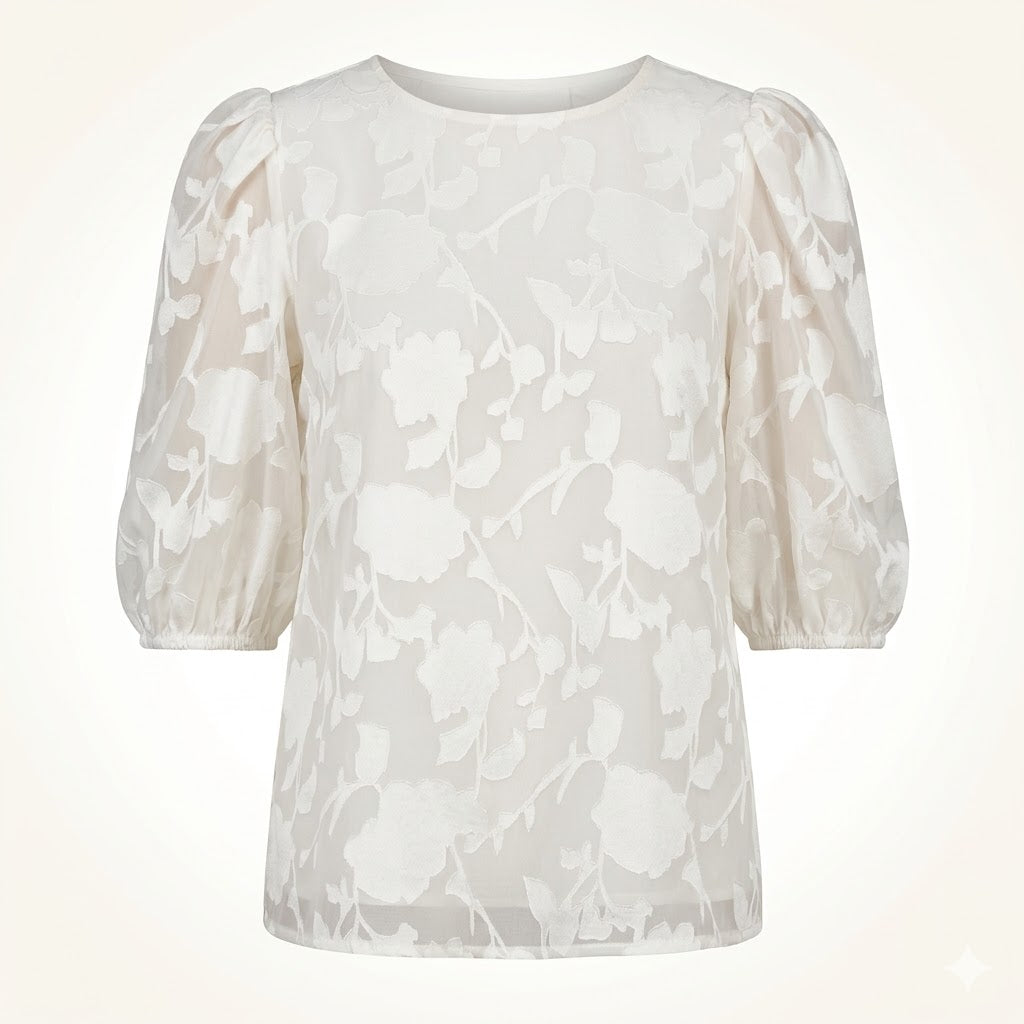 Amelie Rousseau | Floral Puff Sleeve Blouse For Women