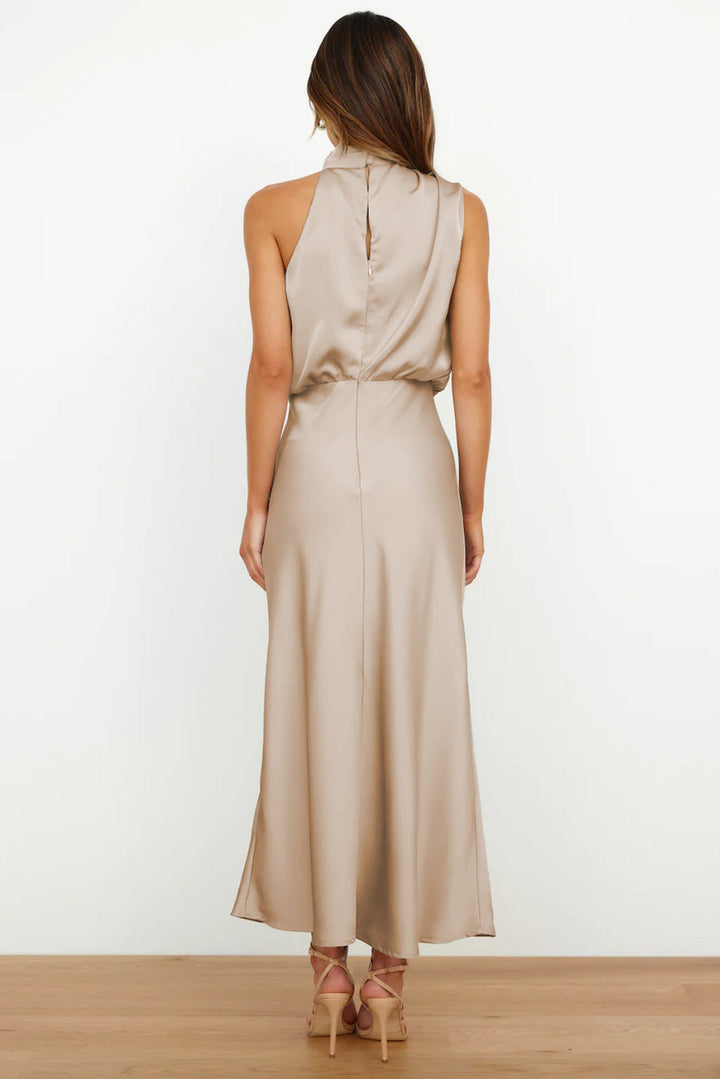 Isla Crompton | Satin Halter Midi Dress For Women