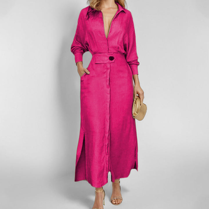 Mia Williams | Tied Waist Shirt Maxi Dress For Women