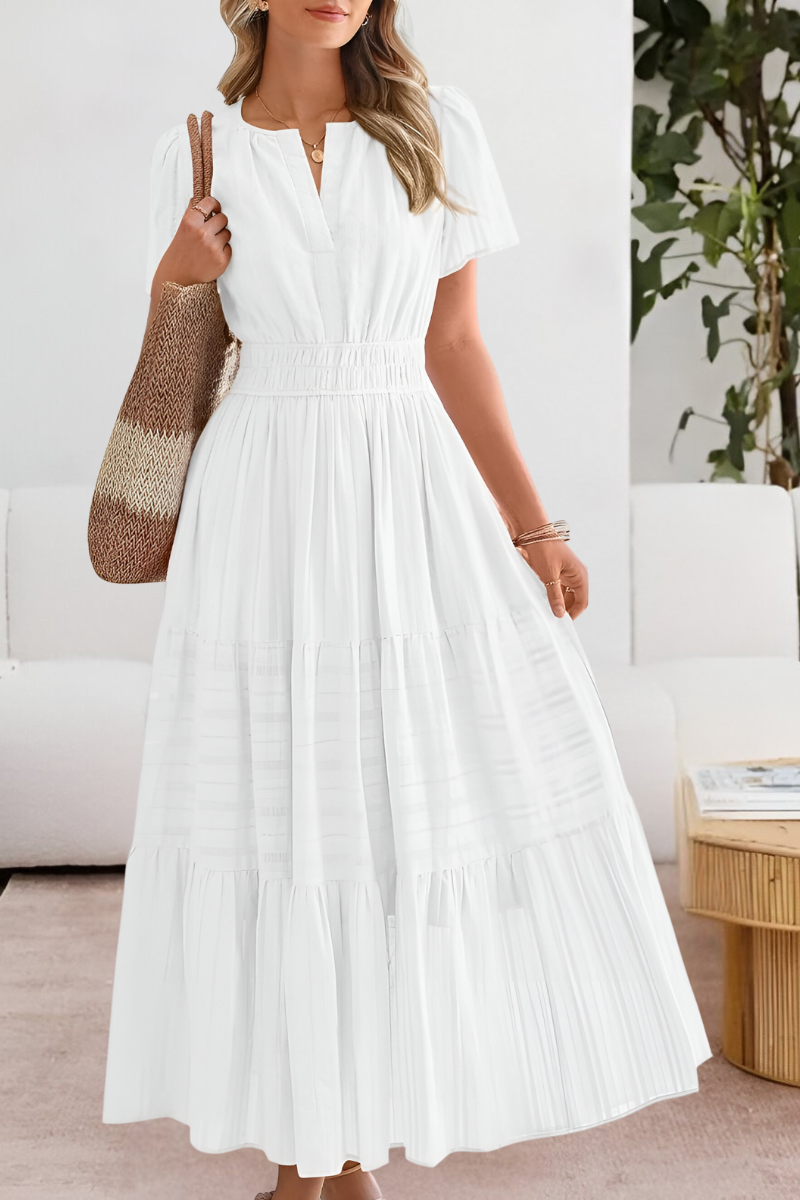 Chloe Evans | Tiered Flutter-Sleeve Maxi Dress For Women