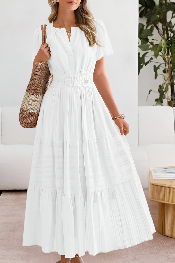 Chloe Evans | Tiered Flutter-Sleeve Maxi Dress For Women