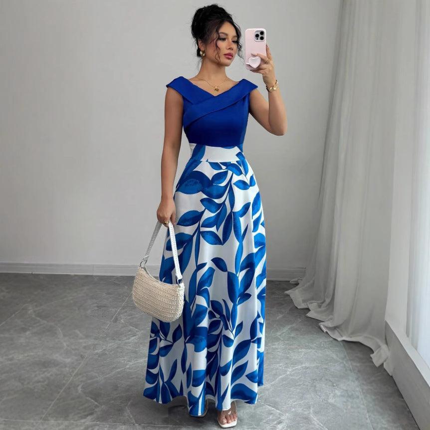 Eloise Harrington | Printed V-Neck Maxi Dress For Women