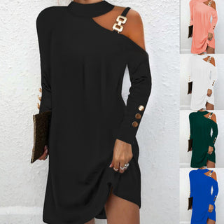 Ava Jones | Cold-Shoulder Buckle Midi Dress For Women