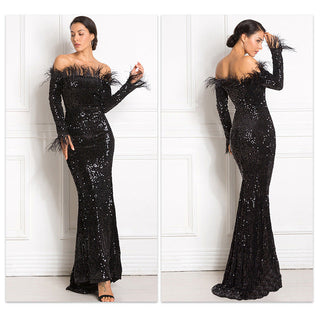 Amelia Sinclair | Off-Shoulder Sequin Mermaid Gown For Women