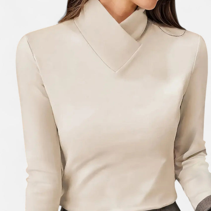 Elena Whitmore | Elegant Cross Neck Top For Women