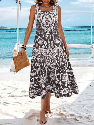 Poppy Baxter | Bohemian Printed Midi Dress For Women