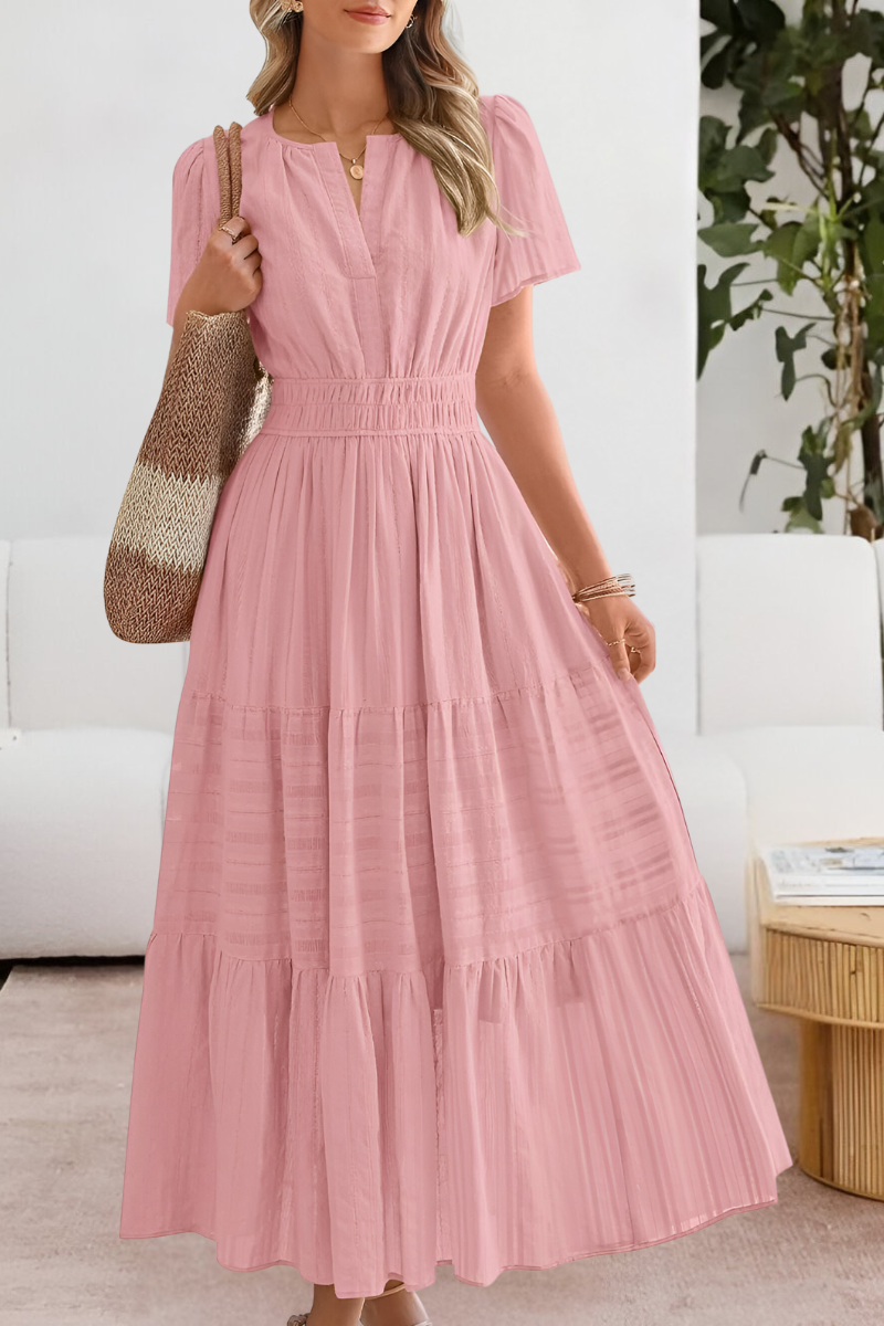 Chloe Evans | Tiered Flutter-Sleeve Maxi Dress For Women