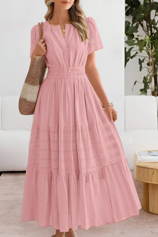 Chloe Evans | Tiered Flutter-Sleeve Maxi Dress For Women