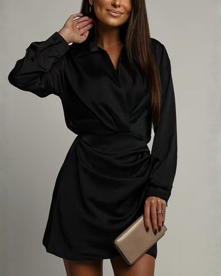 Bianca Morelli | Satin Wrap Mini Dress For Women