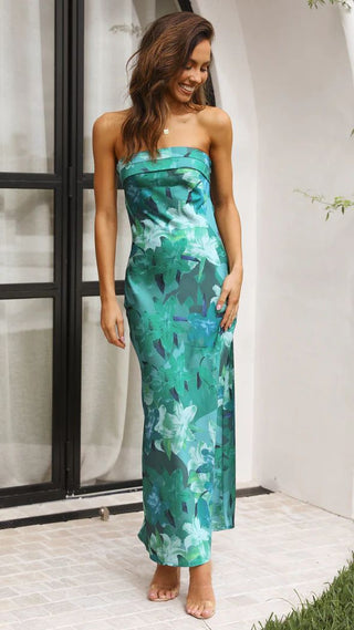 Ava Cromwell | Strapless Satin Maxi Dress For Women