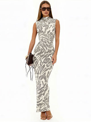 Tara Hughes | Leopard Print Bodycon Maxi Dress For Women