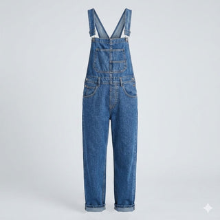 Amélie Laurent | Denim Utility Overalls with Relaxed Fit Comfort For Women