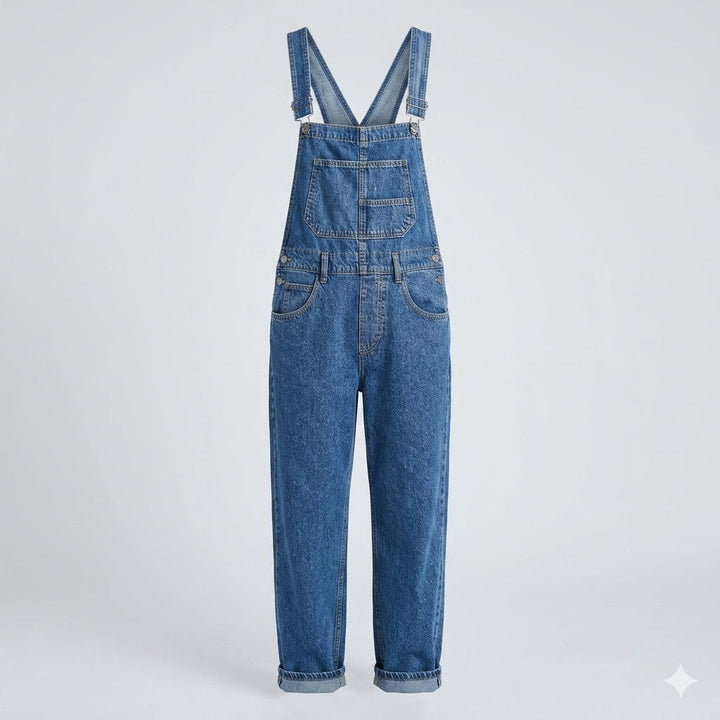 Amélie Laurent | Denim Utility Overalls with Relaxed Fit Comfort For Women