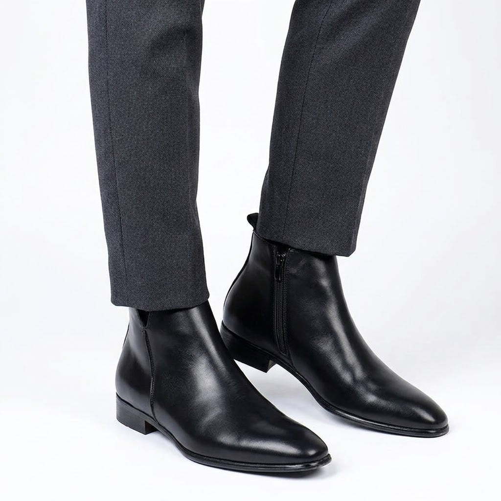 Alessio Romano | Minimalist Leather Chelsea Boots For Men