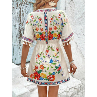Isla Pemberton | Boho Floral Mini Dress For Women