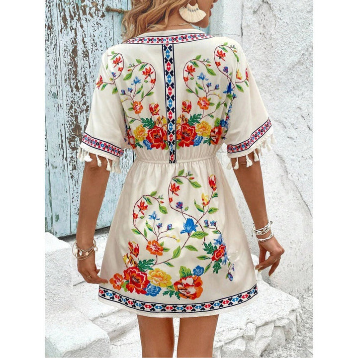 Isla Pemberton | Boho Floral Mini Dress For Women