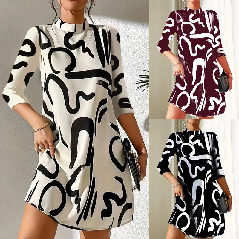 Ava Taylor | Abstract Print Mini Dress For Women