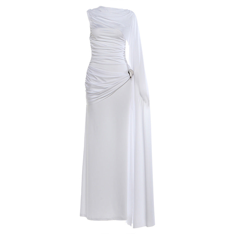 Willow Rowe | Draped Cape-Sleeve Maxi Dress For Women