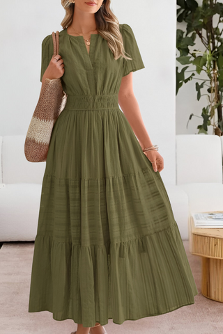 Chloe Evans | Tiered Flutter-Sleeve Maxi Dress For Women