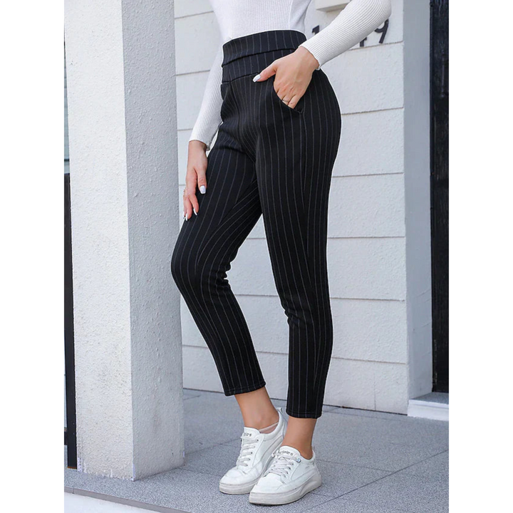 Olivia Evans | High-Waist Stretch Tapered Trousers For Women