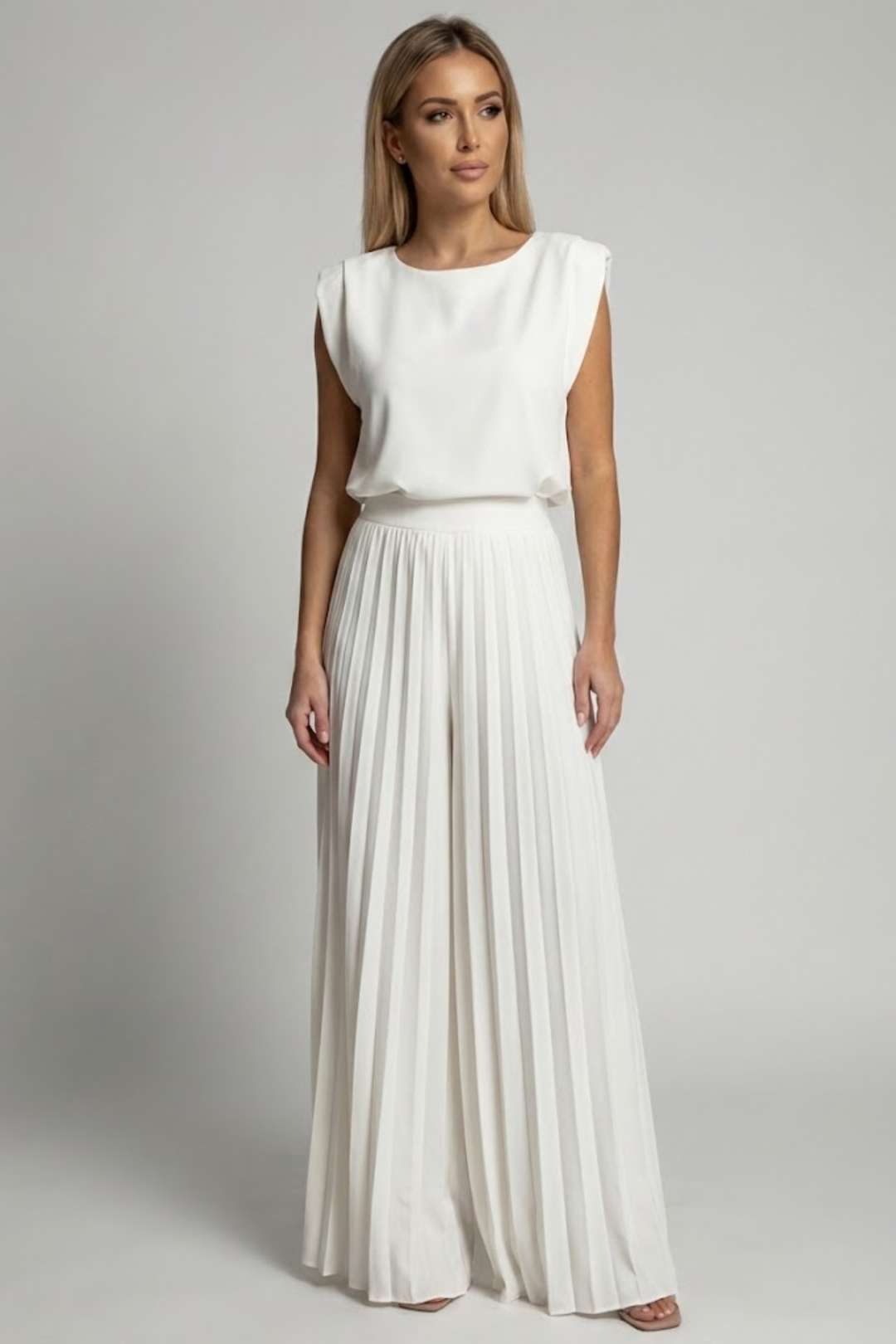Bianca Moretti | Elegant Pleated Jumpsuit For Women
