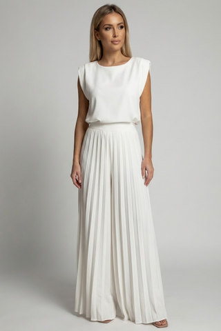 Bianca Moretti | Elegant Pleated Jumpsuit For Women
