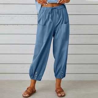 Lauren Cooper | Relaxed Drawstring Cropped Trousers For Women