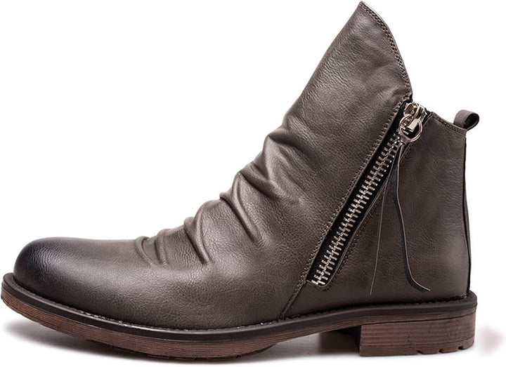 Sebastian Moretti | Vintage Side-Zip Leather Boots For Men