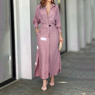 Mia Williams | Tied Waist Shirt Maxi Dress For Women