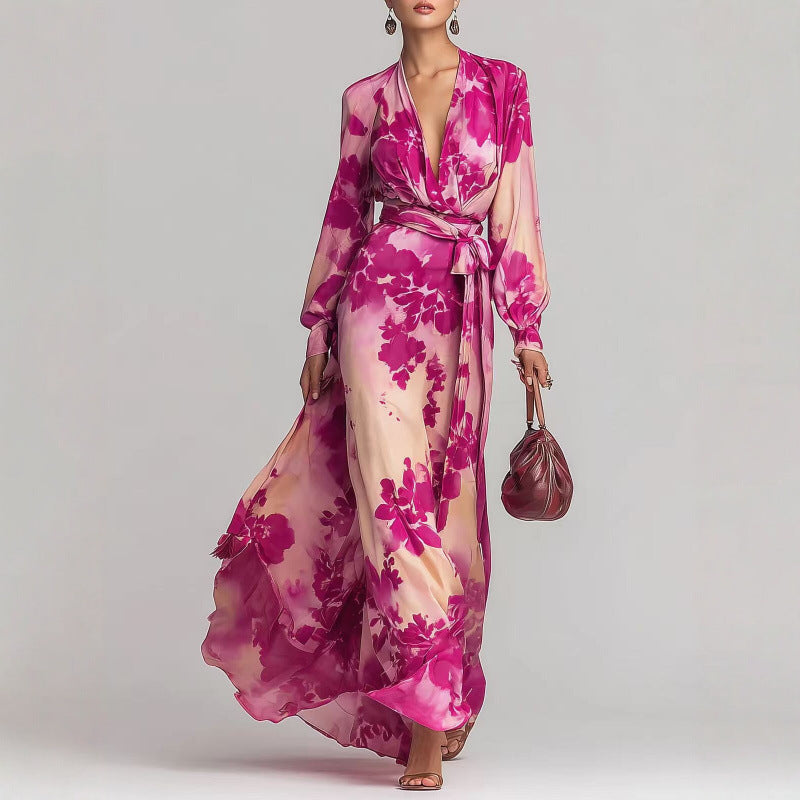 Aurora Sinclair | Floral Chiffon Maxi Dress For Women