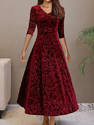 Elise Campbell | Embossed Velvet Midi Dress For Women