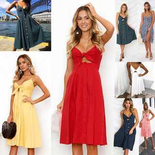 Brooke Stanton | Bow-Tie Midi Summer Dress For Women