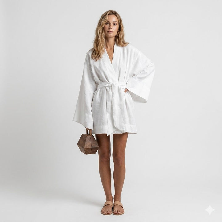 Isabella Laurent | Cotton Linen Mini Dress For Women