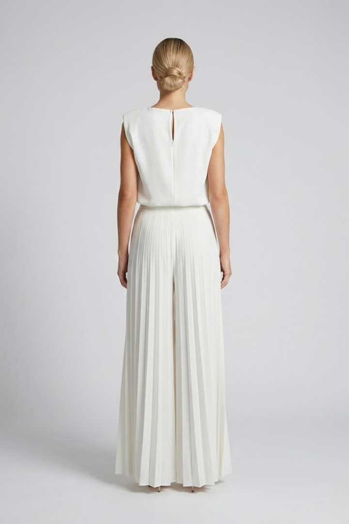 Bianca Moretti | Elegant Pleated Jumpsuit For Women