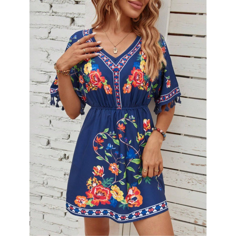 Isla Pemberton | Boho Floral Mini Dress For Women