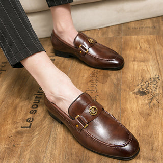 Hugh Sullivan | Metal-Buckle Leather Loafers For Men