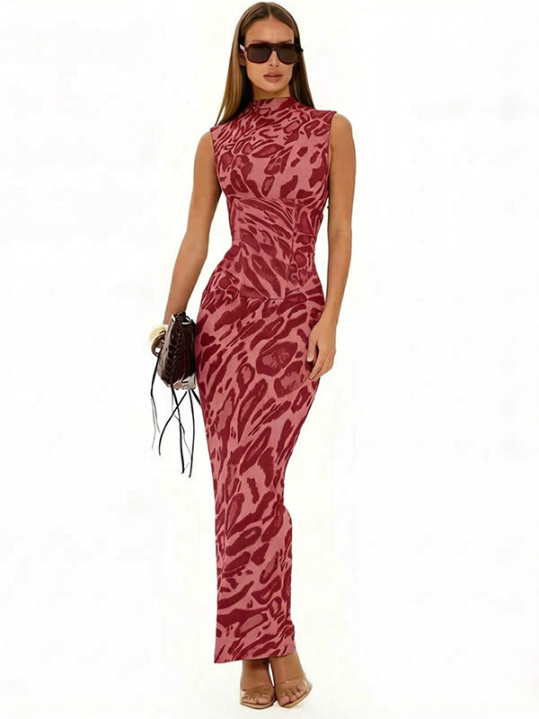 Tara Hughes | Leopard Print Bodycon Maxi Dress For Women