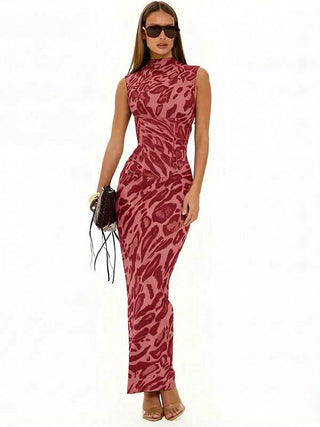 Tara Hughes | Leopard Print Bodycon Maxi Dress For Women