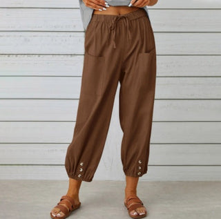 Lauren Cooper | Relaxed Drawstring Cropped Trousers For Women