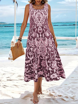 Poppy Baxter | Bohemian Printed Midi Dress For Women