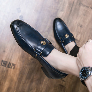 Hugh Sullivan | Metal-Buckle Leather Loafers For Men