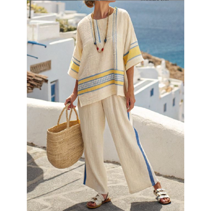 Amelia Paterson | Linen Striped Two-Piece Set For Women