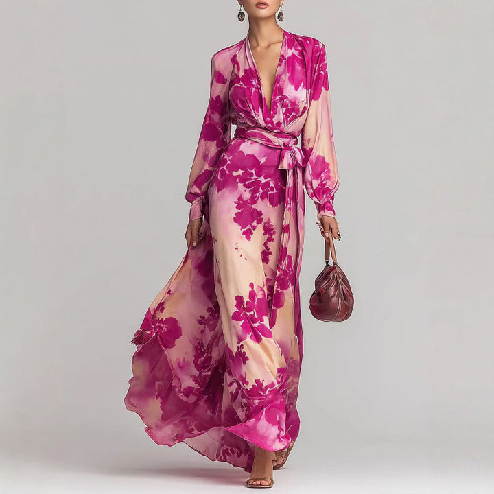 Aurora Sinclair | Floral Chiffon Maxi Dress For Women