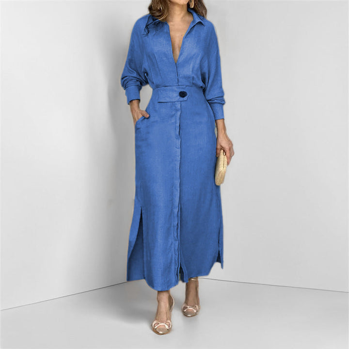 Mia Williams | Tied Waist Shirt Maxi Dress For Women