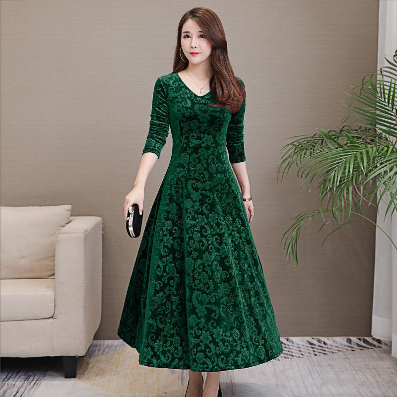 Elise Campbell | Embossed Velvet Midi Dress For Women